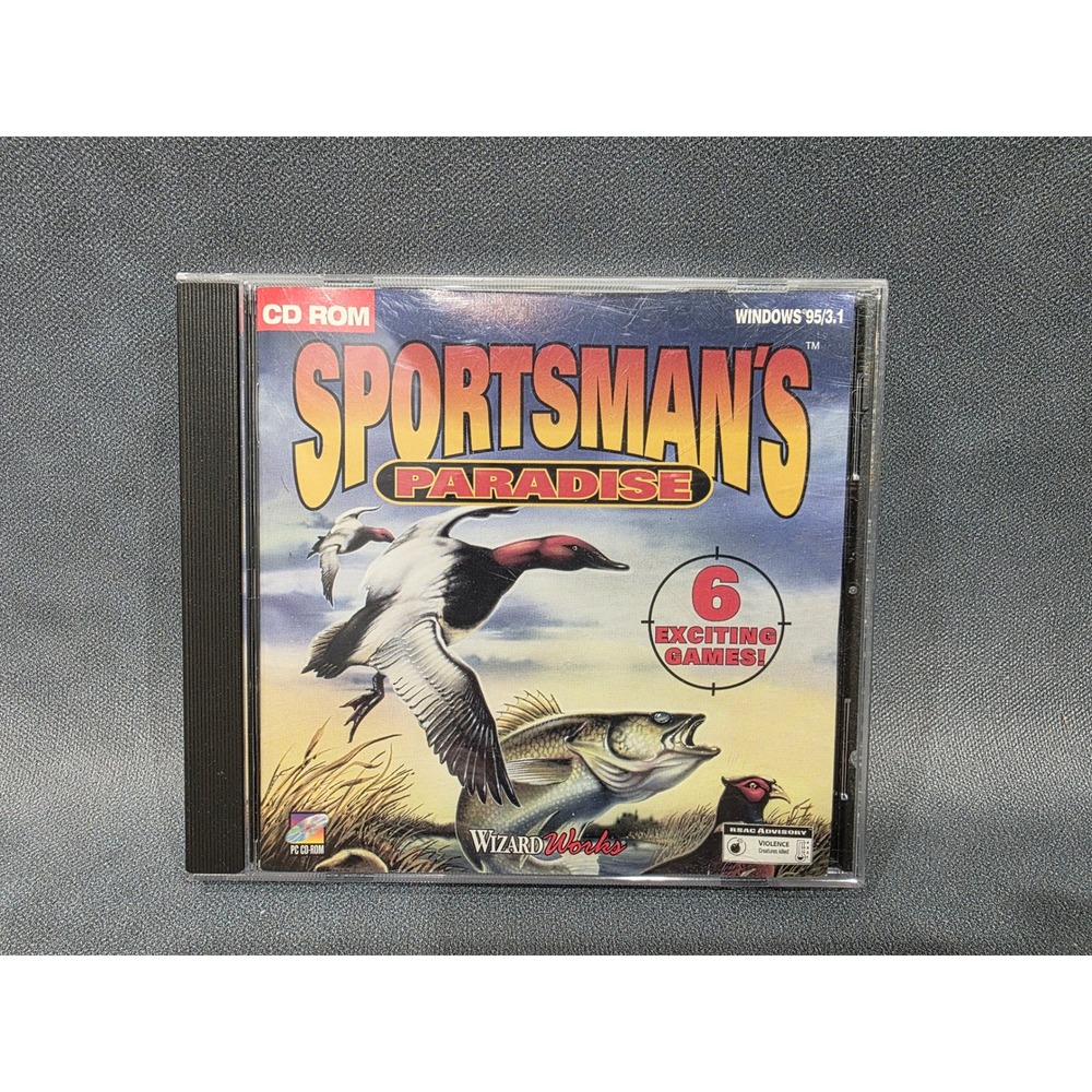 Sportsmans Paradise PC CD-ROM 6 Games WizardWorks Windows 95 3.1 Vintage Retro